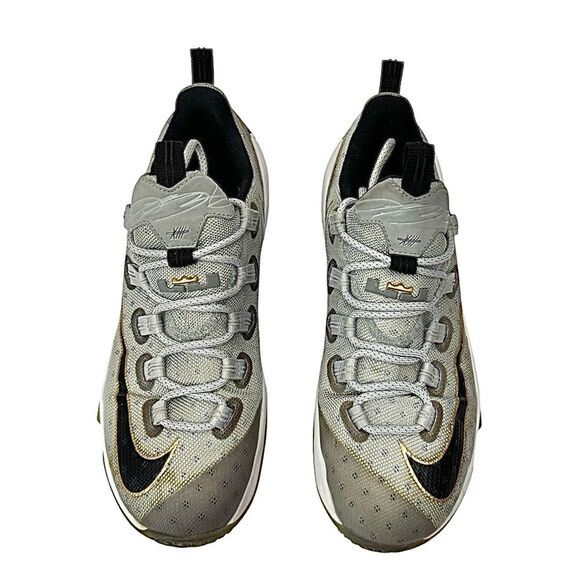 Nike LeBron XIII Low Basketball Shoes Grey Gold Mens Size 9.5 Medium Pre-Owned main image 4